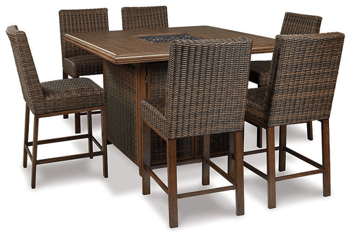 Paradise Trail Outdoor Bar Table and 6 Barstools Royal Furniture
