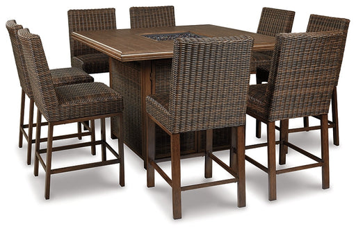 Paradise Trail Outdoor Bar Table and 8 Barstools Royal Furniture
