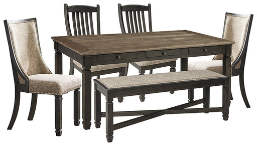 Tyler Creek Dining Table and 4 Chairs and Bench Royal Furniture