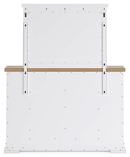 Ashbryn King Panel Storage Bed with Mirrored Dresser