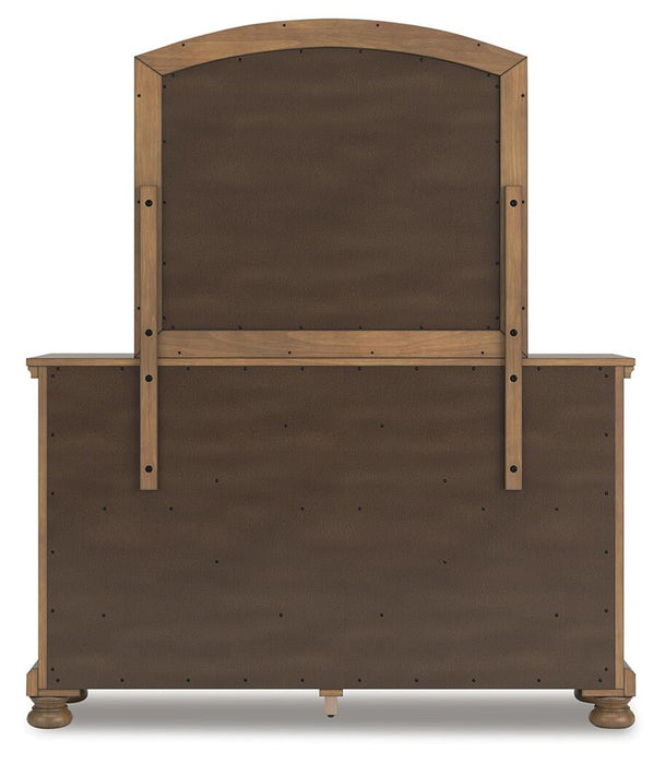 Feddinger King Panel Bed with Mirrored Dresser