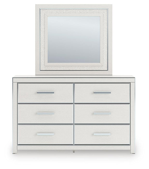 Zuraleus King Upholstered Panel Platform Bed, Dresser, Mirror, Chest and Nightstand