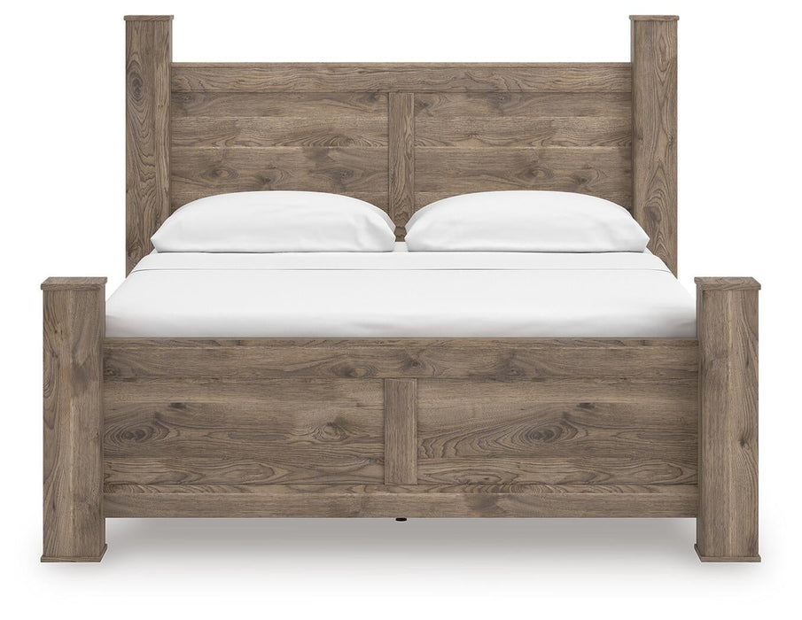 Rusticott King Poster Bed, Dresser and Mirror