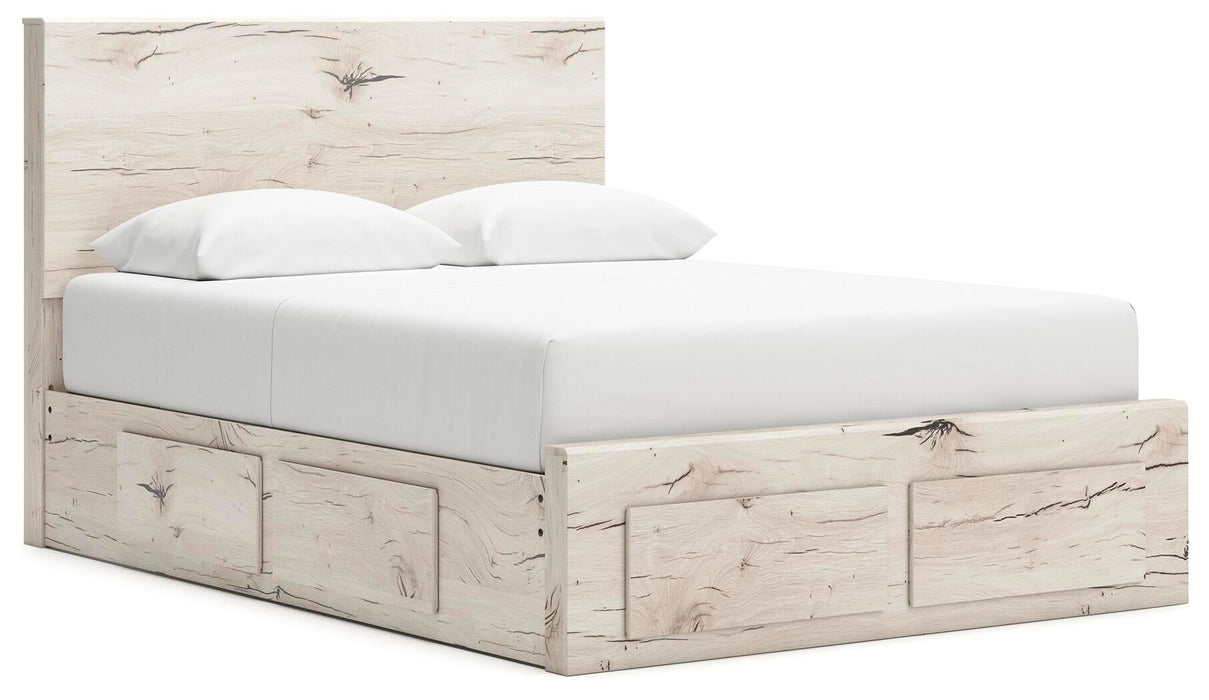 Lawroy Queen Panel Storage Bed, Dresser, Mirror and Nightstand