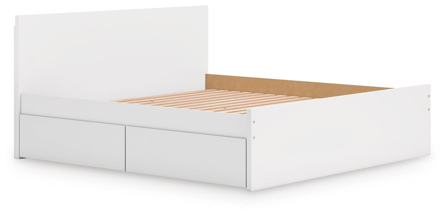 Onita King Panel Platform Bed with 2 Side Storage