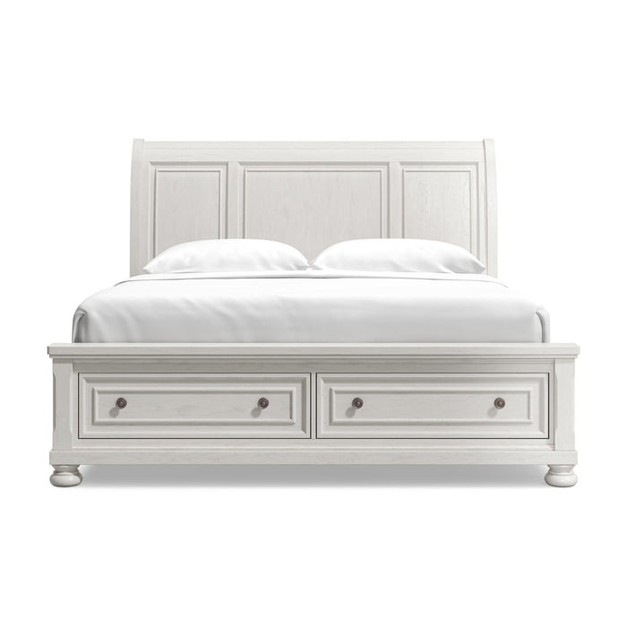 Robbinsdale California King Sleigh Bed with Storage with Mirrored Dresser