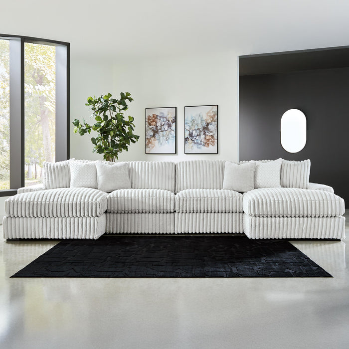 Stupendous 4-Piece Sectional with Double Chaise