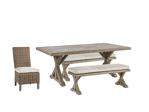 Beachcroft Outdoor Dining Table and 4 Chairs and Bench Royal Furniture